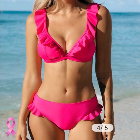 Cupshe Pink Bikini - Size Medium - includes top/bottom - Picture 1 of 5